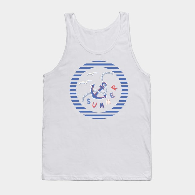 Nautical pattern Tank Top by olgart